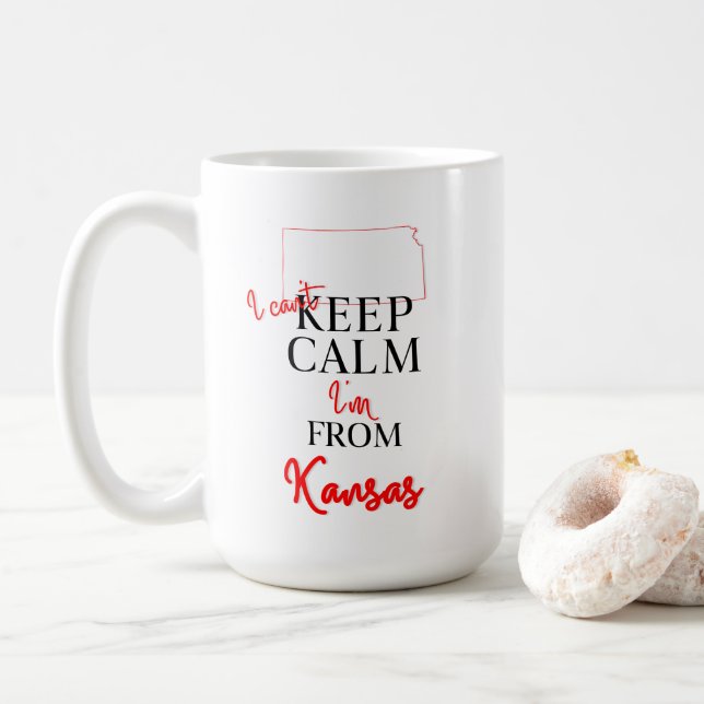 Taza De Café No puedo mantener la calma soy de Kansas (Con donut)