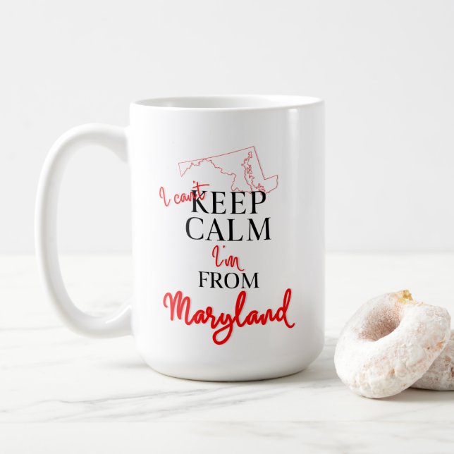 Taza De Café No puedo mantener la calma soy de Maryland (Con donut)