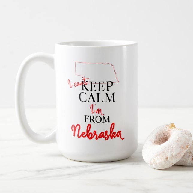 Taza De Café No puedo mantener la calma soy de Nebraska (Con donut)