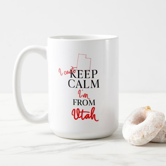 Taza De Café No puedo mantener la calma soy de Utah (Con donut)