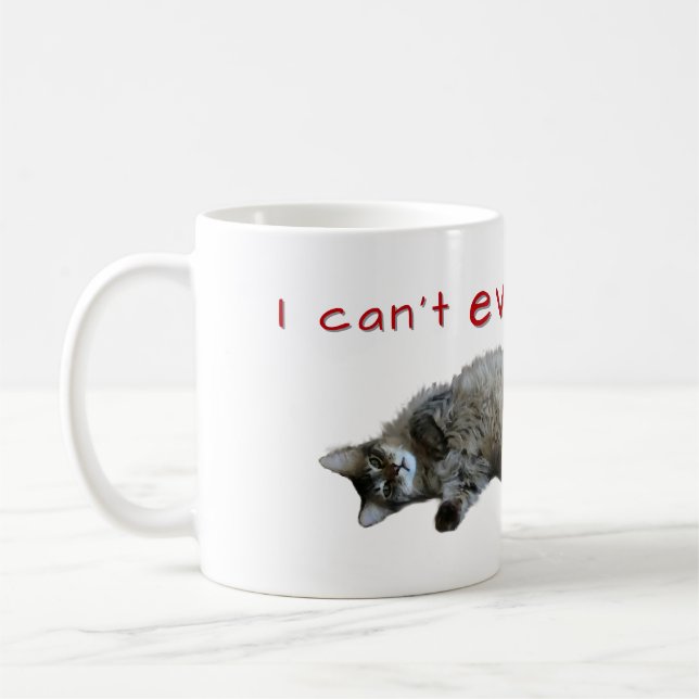Taza De Café No puedo ni ahora mismo gatos (Izquierda)