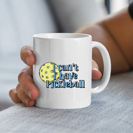 Taza De Café No puedo, tengo pickleball | Azul y amarillo