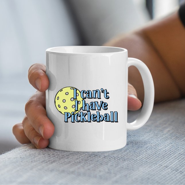 Taza De Café No puedo, tengo pickleball | Azul y amarillo (Subido por el creador)