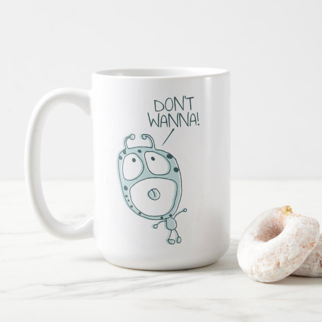 Taza De Café No quiero - Cute Alien Monster Tantrum Mug (Con donut)