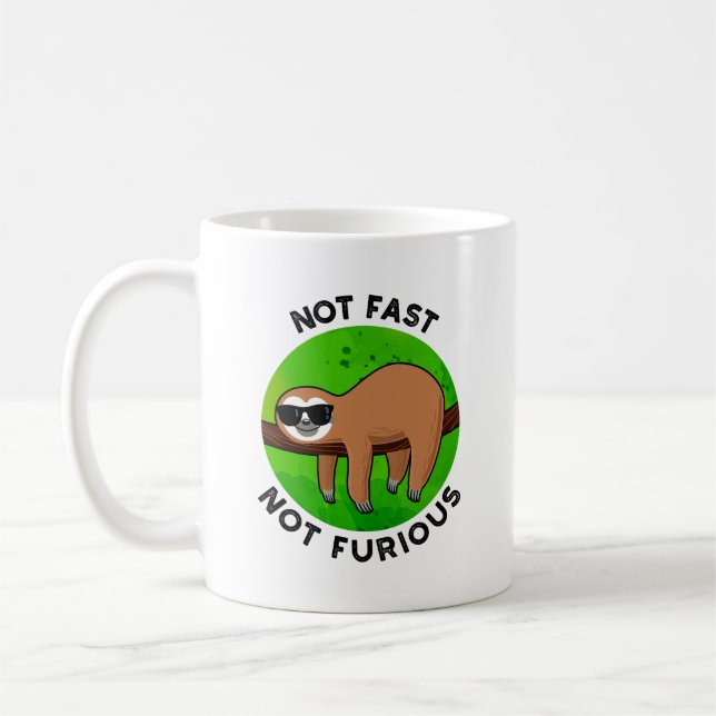 Taza De Café No Rápido No Furioso Cine Gracioso Sloth Pun (Izquierda)