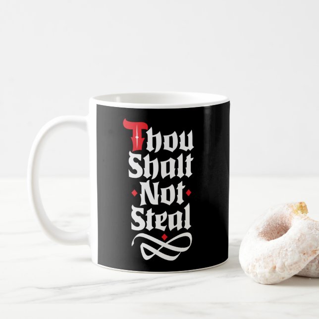 Taza De Café No Robarás la divertida protección cristiana (Con donut)