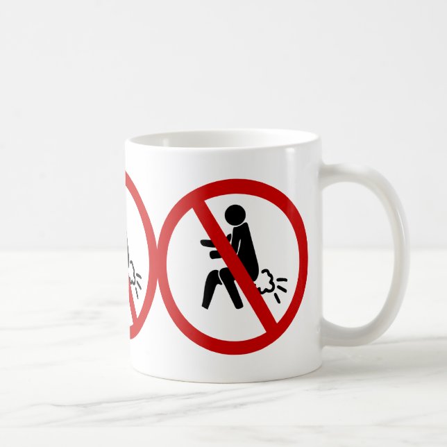 Taza De Café NO ⚠ Rótulo de inodoros tailandeses divertidos ⚠ (Derecha)