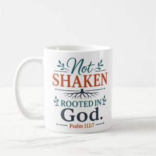 Taza De Café No sacudido Arraigado en Dios Fomento de las Escri