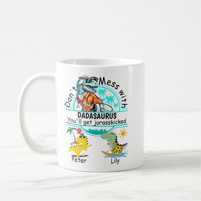 Taza De Café No se metan con el verano de dadasaurus 2 niños (Izquierda)