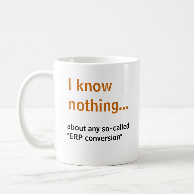 Taza De Café No sé nada. .about ninguna conversión supuesta del (Izquierda)