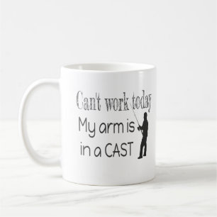 Taza De Café No se puede trabajar el humor pescador