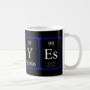 Taza De Café No/Sí tabla periódica palabra mug