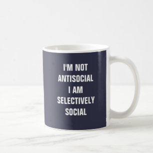 Taza De Café No soy antisocial yo soy social. del selectivley