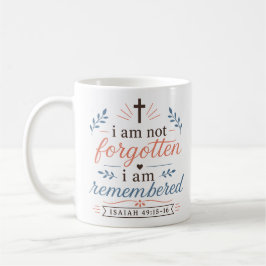 Taza De Café No soy olvidado Me acuerdo Esperanza cristiana