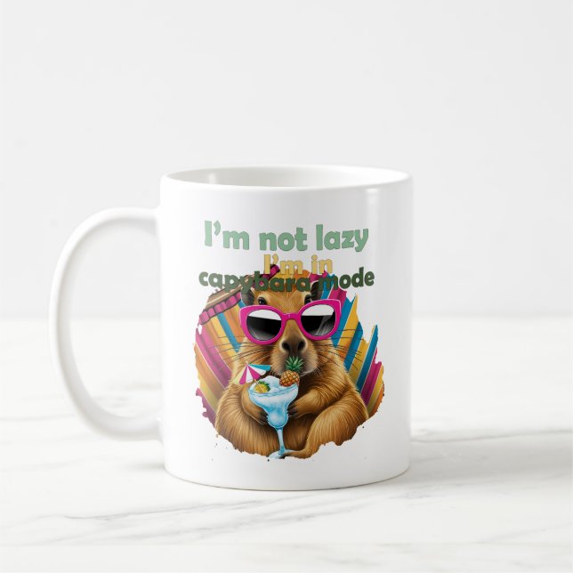 Taza De Café No soy perezoso, estoy en modo capibara, divertido (Izquierda)