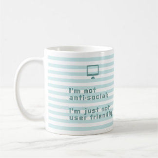 Taza De Café No soy social anti; No soy apenas de uso fácil
