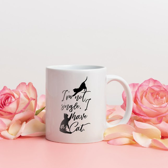 Taza De Café No soy soltero, tengo un gato (Subido por el creador)