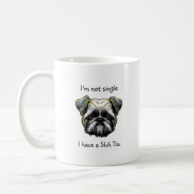 Taza De Café No soy soltero, tengo un Shih Tzu (Izquierda)