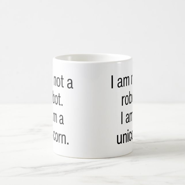 Taza De Café No Soy Un Robot Soy Un Unicornio (Centro)