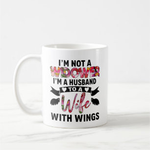 Taza De Café No soy viudo, soy marido de una mujer con alas