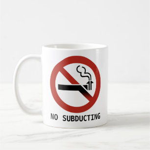 Taza De Café No Subducción Logo- Parodia de Geología