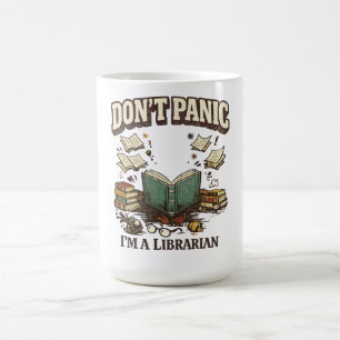 Taza De Café No te asustes soy un bibliotecario diseño de libro