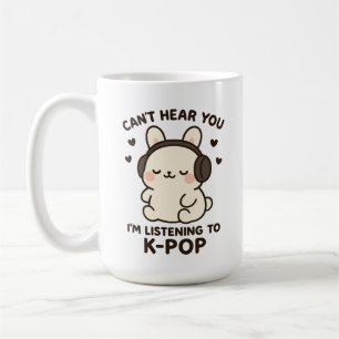 Taza De Café No te escucho Estoy escuchando música K-Pop, Kawai
