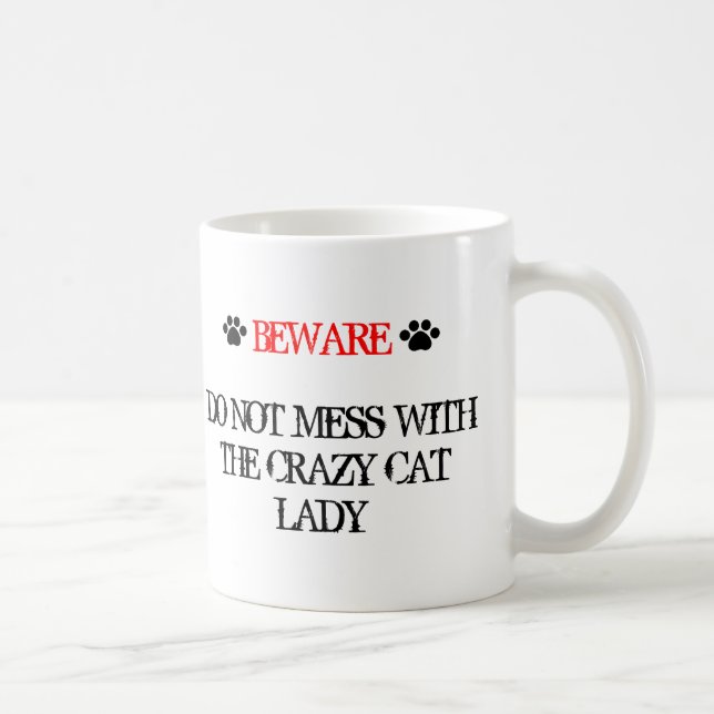 Taza De Café No te metas con la loca dama del gato (Derecha)