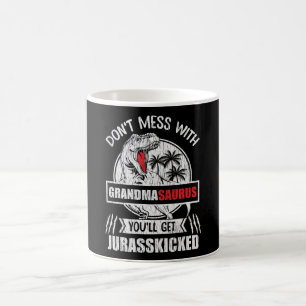 Taza De Café No te metas con la mamá Saurio Familia de dinosaur