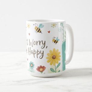 Taza De Café No te preocupes, abeja feliz Abeja linda 