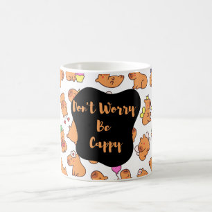 Taza De Café No te preocupes, sé cappy - Patrón de capibara div