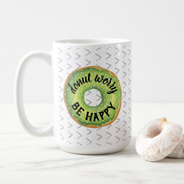 Taza De Café No te preocupes, sé feliz (Con donut)
