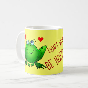 Taza De Café No te preocupes Sé Feliz Ranas Verdes Divertidas y