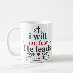 Taza De Café No Temeré Él Guía Cita de Escrituras Cristianas