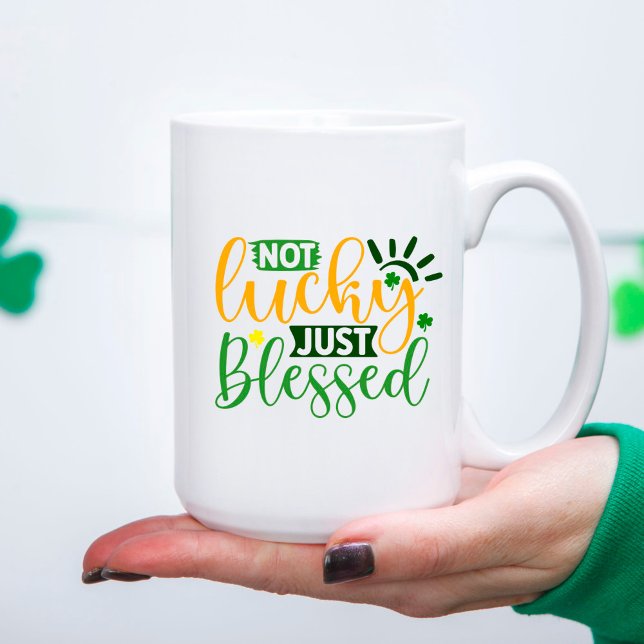 Taza De Café No tiene suerte, simplemente bendecido el lindo Dí (Subido por el creador)