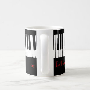 Taza De Café No tocar: diseño de teclas de piano