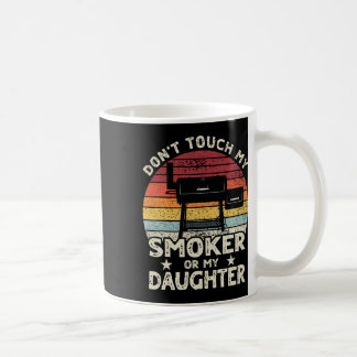 Taza De Café No toques a mi fumador o a mi hija retro Bbq Gri