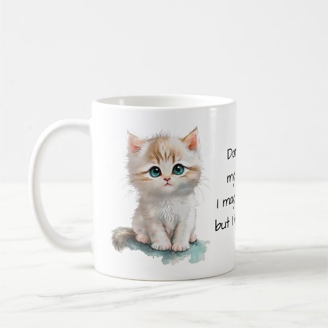 Taza De Café No toques mi café... tengo garras. Cute Kitten (Izquierda)