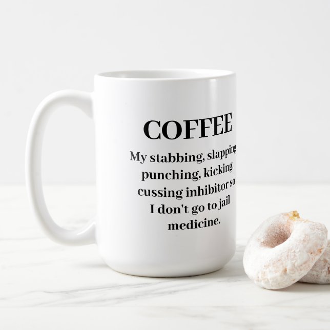 Taza De Café No vayas a la cárcel medicina Mug (Con donut)