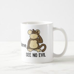Taza De Café No vea ningún mono del mal - personalizar