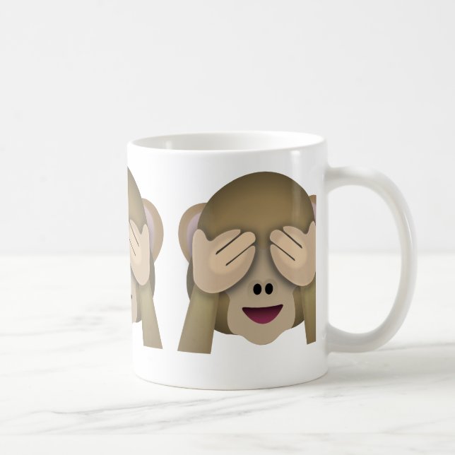 Taza De Café No vea ninguna emoji malvada del mono (Derecha)