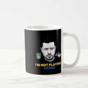 Taza De Café No voy a jugar a las cartas apoyo a Zelensky Trump