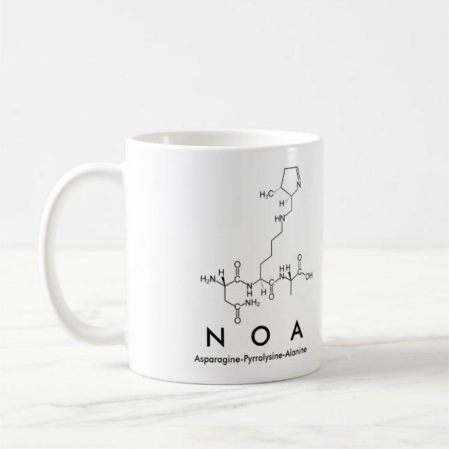 Taza De Café NOA péptido nombre mug (Izquierda)