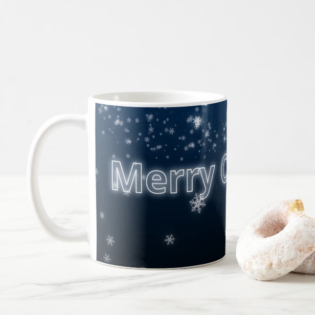 Taza De Café Noble Feliz Navidad con destellos de nieve (Con donut)