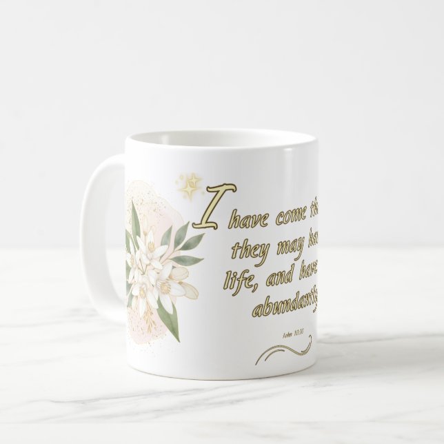 Taza De Café Noble Life Mug: 'John 10:10 (Anverso izquierdo)