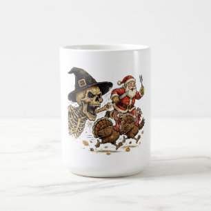 Taza De Café Noche de brujas de Acción de Gracias. Camiseta de