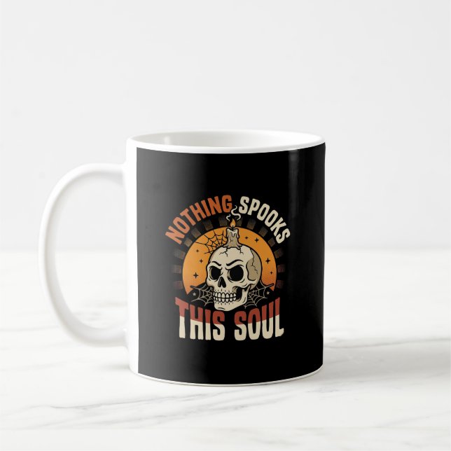 Taza De Café Noche de Esqueleto Valiente de Halloween (Izquierda)
