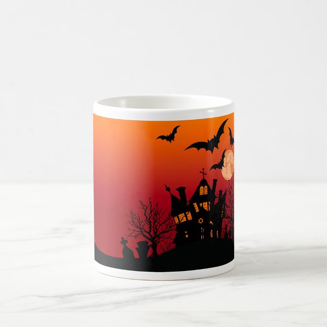 Taza De Café Noche de Halloween de la casa embrujada (Subido por el creador)