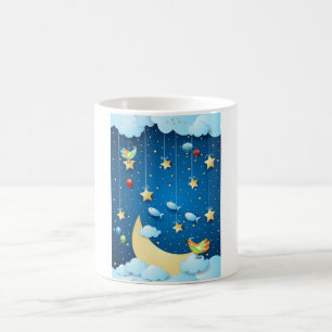 Taza De Café Noche de la luna grande