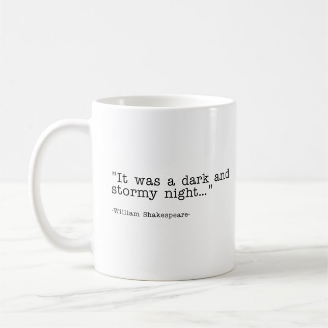 Taza De Café Noche de la tormenta oscura Shakespeare Cita camis (Izquierda)